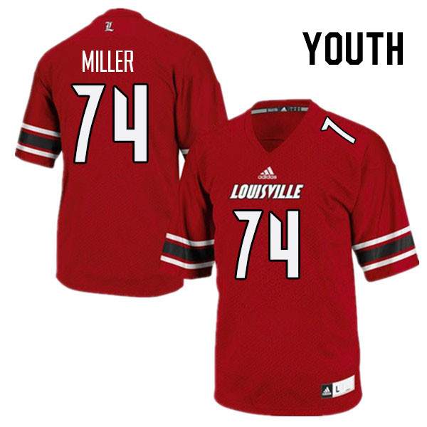 Youth #74 Eric Miller Louisville Cardinals College Football Jerseys Stitched Sale-Red - Click Image to Close